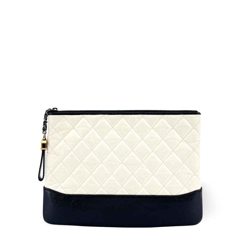 Chanel Gabrielle O Case Clutch Quilted Aged Calfskin Medium